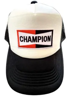 チャンピオン CHAMPION ワッペン付 メッシュキャップ 黒×白 新品未使用