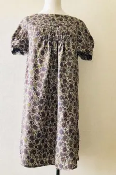 【美品】ZARA(ザラ) 紫系ペイズリー風花柄ワンピース