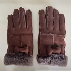 新品未使用タグなし　ジルスチュアート　ブラウン スエード 手袋 リボン付き