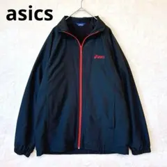 asics アシックス／ナイロンジャケット スポーツ 裏起毛 メンズ ブラック