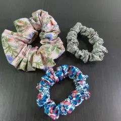 リバティ花柄シュシュ3点セット7