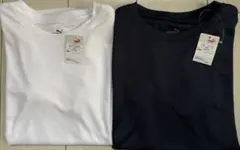 新品　150cm PUMAプーマ　半袖Tシャツ　メッシュ　白　ネイビー