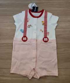 【新品未使用タグ付き】ミキハウス　ロンパース　80 女の子　赤ちゃん服