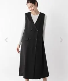 【着用1回】グローバルワーク　Vネック　ジレジャンスカ　ブラック　匿名配送