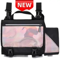 ⭐新品⭐スケボー用チェストバッグ ホログラム 軽量 男女兼用 軽量多機能 多機能
