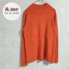 グローバルワーク　メルティリブハイネックニット　プルオーバー　オレンジ　長袖