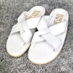 美品✨ISLAND SLIPPER 8 クロス レザー サンダル ホワイト 白のサムネイル
