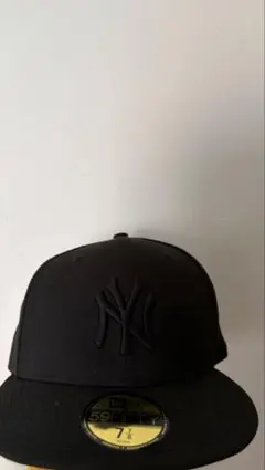 New Era ブラック ベースボールキャップ 7 1/8