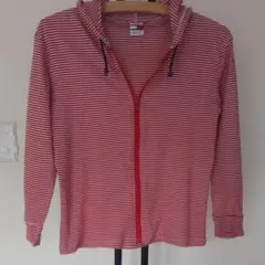 tommy girl  七分袖 ボーダーパーカー 白×赤