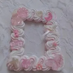 ホイップデコ ピンク 白 パール リボン
