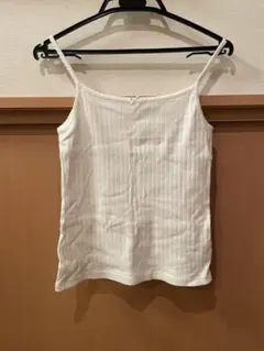 brandy melville ホワイトリブ編みキャミソール