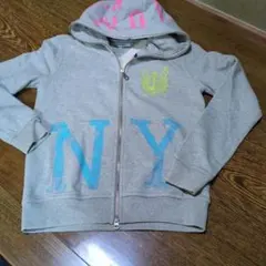 TOMMY NYロゴ パーカー グレー　ダブルジップ　Mサイズ　ニューヨーク