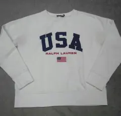 POLO RALPH LAUREN スウェット 星条旗ワッペン ホワイトM - メルカリ