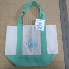 TRADER JOE'S ミニパステルキャンバストートバッグ　グリーン