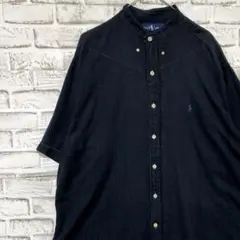 ラルフローレン半袖シャツ！ブラックL ロゴ刺繍 0410