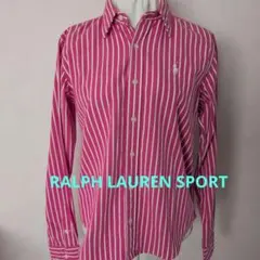 【美品】ラルフローレンスポーツ 長袖シャツ ピンクストライプのサムネイル