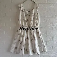 Heather｜ヘザー｜花柄 ノースリーブ フレアワンピース ベルト付きのサムネイル