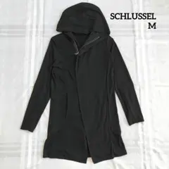 SCHLUSSEL ロングフーディコート ジッパー 黒 Mのサムネイル
