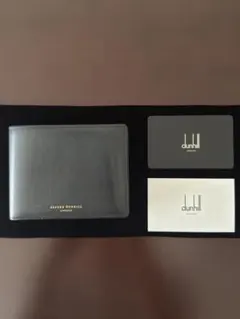 【ALFRED DUNHILL】ダンヒル 二つ折り財布 美品ネイビー レザーのサムネイル