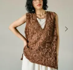 【新品 未使用】レプシィム LEPSIM ニュアンス柄ーシーベスト ブラウン