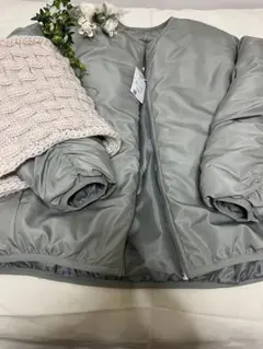 ☆未使用ポリエステル 暖かふわふわダウンジャケット＆マフラー付き