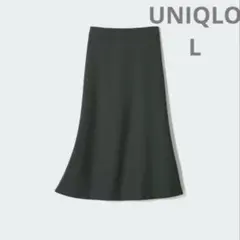 新品　UNIQLO ブラッシュドジャージーフレアスカート　L