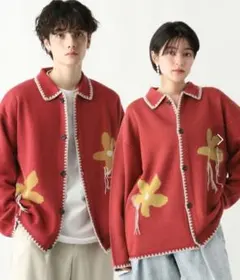 RAGEBLUE 花柄刺繍オーバーサイズカーディガン