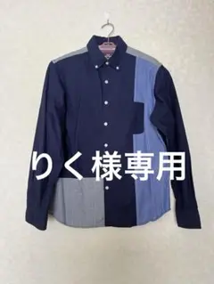 ikka パッチワークデザイン 長袖シャツ M