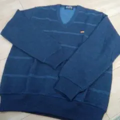 432）Jack Nicklaus ネイビー ストライプ セーター L