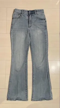 フレアデニムパンツ ライトブルー ハイウエスト