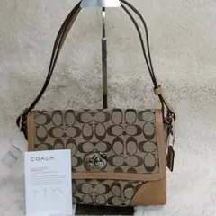 【未使用】コーチ シグネチャー ワンショルダー ターンロック ベージュ