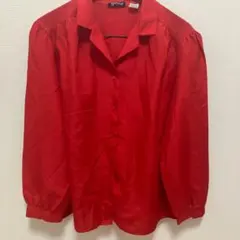 Rhapsody レッド 長袖シャツ　【フリーサイズ】春物　秋物