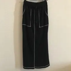 moussy ブラック　黒　リブ　ナロースカート　タイトスカート　ロングスカート