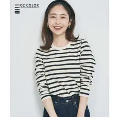 【新品・未使用】basement online クルーネックボーダートップス