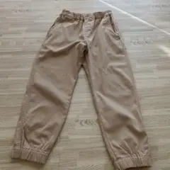 ベージュ ウエストゴム ロングパンツ