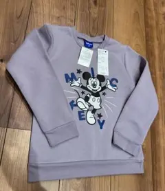 【新品】ディズニー トレーナー パープル レトロ ミッキー 120 トレーナー
