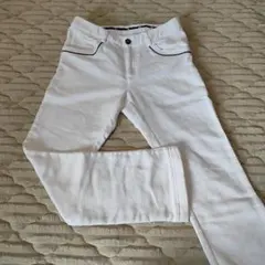 アディダス　ストレートパンツ　スポーツウェア　ゴルフウエア　ホワイト　М