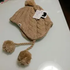 【訳あり‼️】adidas　耳当て付きボンボンニット帽　新品未使用！