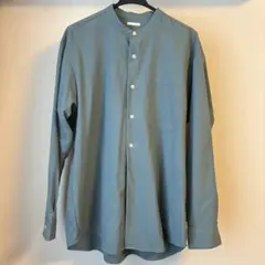 【新品未使用】GU バンドカラーシャツ Lサイズ ブルーグレー タグなし