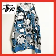 超レア 新品】STUSSY スーチューシー 歴代ロゴ 総柄ジップアップ 