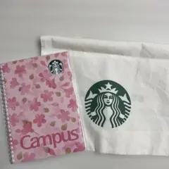 STARBUCKS 桜柄リサイクルノートとトートバッグセット