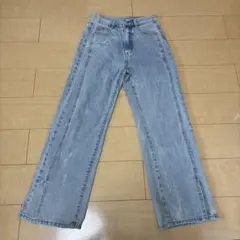 フロントスリットハイウエストデニムパンツ　S