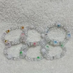肉球　ビーズ　ブレスレット　6本セット