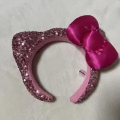 USJ ユニバ ハローキティ スパンコール カチューシャ ピンク リボン