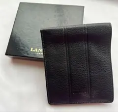 【お盆価格！】LANVIN 二つ折り財布 ブラック 本革 箱付きのサムネイル