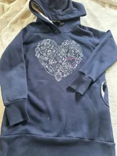 アンドラブ　ネイビー ボア　フード付きロングパーカー【お値下げ】