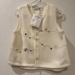 【美品】familiar ベビーベスト アイボリー　80