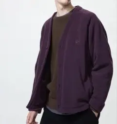 ユニクロ　ニードルス　フリースオーバーサイズカーディガン　パープル　L