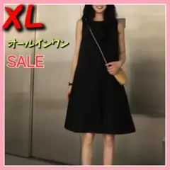 SALE 2way 楽ちん 可愛い お洒落 旅行 海 オールインワン 黒 XL