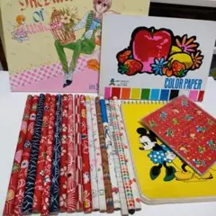 昭和レトロ　文具　ノート　鉛筆　千代紙　おりがみ　楳図かずお　高橋真琴　なかよし